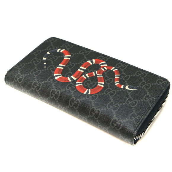 Gucci Handbags - Gucci Zip Around Wallet GG Supreme Snake Gray